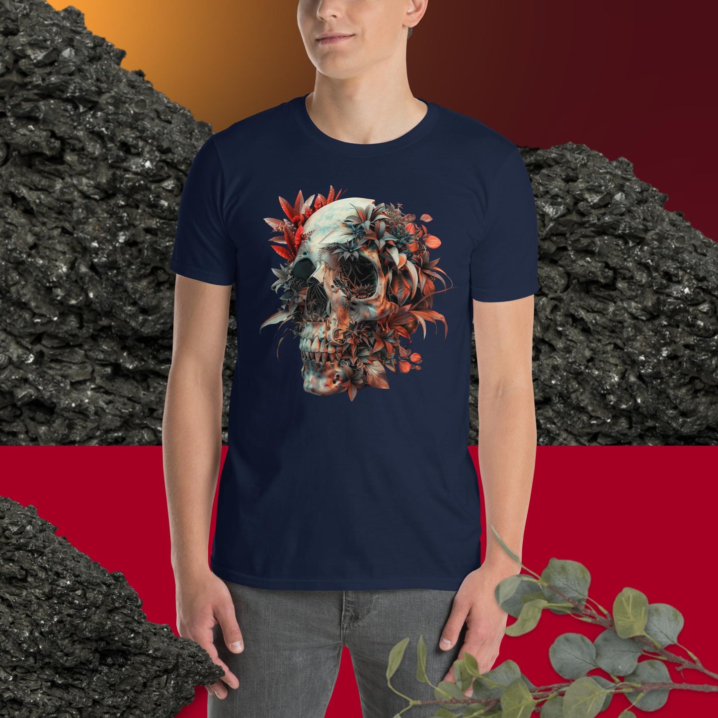 IndigoCrimson RedGlow Skull Tee