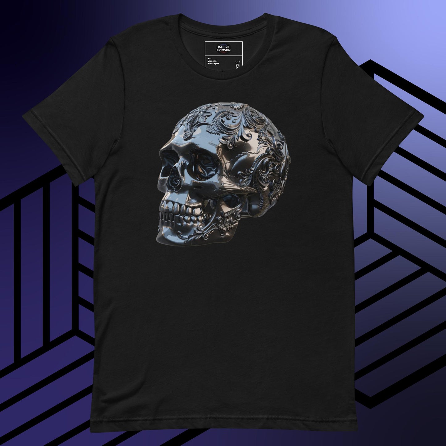 IndigoCrimson Silver Skull Tee